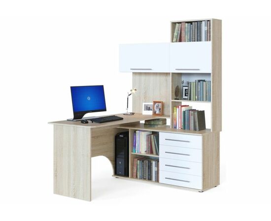 Стол КСТ-14П правый дуб сонома / белый | Интернет магазин мебели и декора LifeDekor