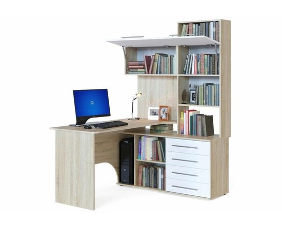 Стол КСТ-14П правый дуб сонома / белый, изображение 3 | Интернет магазин мебели и декора LifeDekor