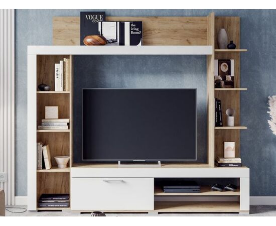 Стенка «Васанта», Софт вайт/Дуб крафт золото | Интернет магазин мебели и декора LifeDekor