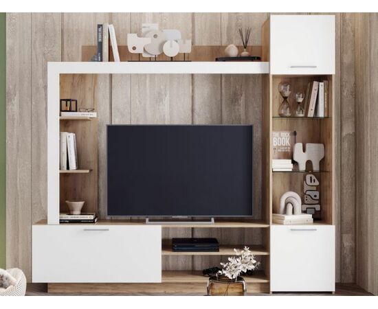 Стенка «Онтарио», Софт вайт/Дуб крафт золотой | Интернет магазин мебели и декора LifeDekor