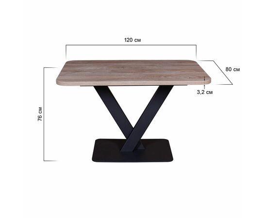 Стол Chester раздвижной  (120+40) дуб эндгрейн, опоры черные, изображение 9 | Интернет магазин мебели и декора LifeDekor