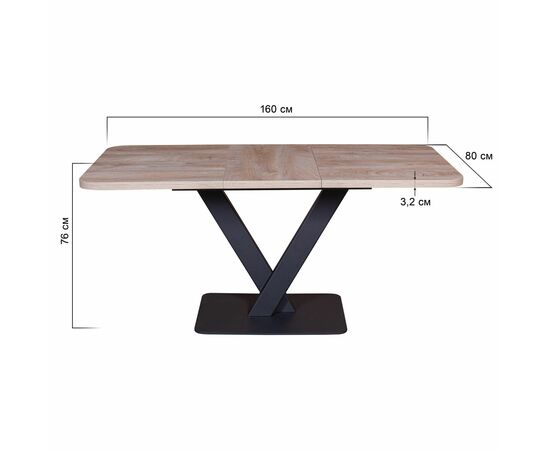 Стол Chester раздвижной  (120+40) дуб эндгрейн, опоры черные, изображение 8 | Интернет магазин мебели и декора LifeDekor