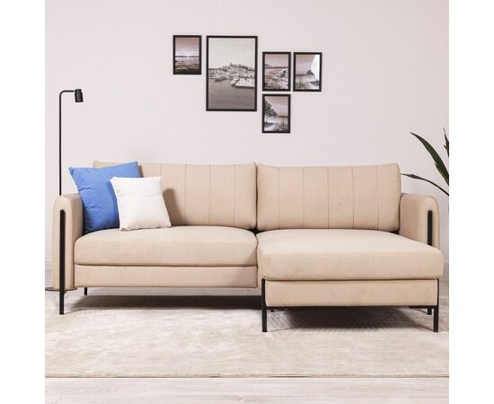 Barcelona диван-кровать с шезлонгом, велюр бежевый, изображение 2 | Интернет магазин мебели и декора LifeDekor