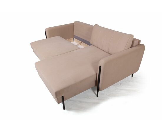 Barcelona диван-кровать с шезлонгом, велюр бежевый, изображение 6 | Интернет магазин мебели и декора LifeDekor