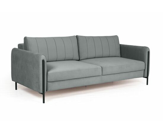 Barcelona диван-кровать трехместный прямой, велюр серый | Интернет магазин мебели и декора LifeDekor