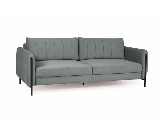 Barcelona диван-кровать трехместный прямой, велюр серый, изображение 8 | Интернет магазин мебели и декора LifeDekor