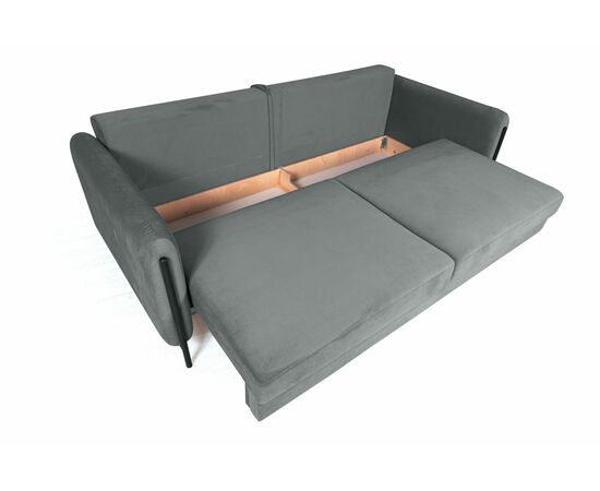 Barcelona диван-кровать трехместный прямой, велюр серый, изображение 6 | Интернет магазин мебели и декора LifeDekor