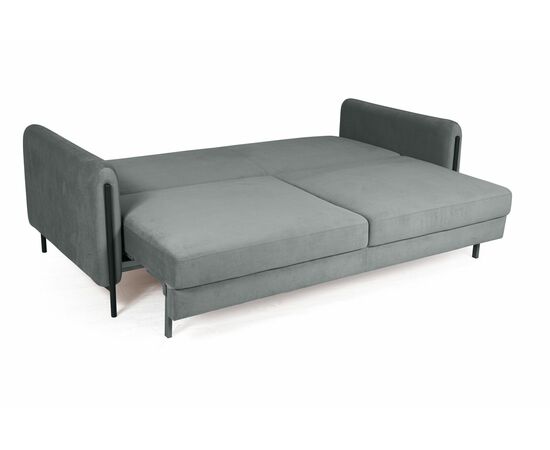 Barcelona диван-кровать трехместный прямой, велюр серый, изображение 7 | Интернет магазин мебели и декора LifeDekor