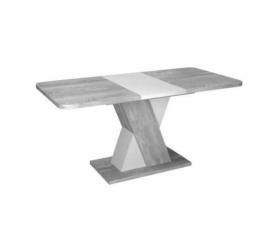 Стол раскладной Bruno (120+40) цемент светлый/белый бриллиант, изображение 3 | Интернет магазин мебели и декора LifeDekor