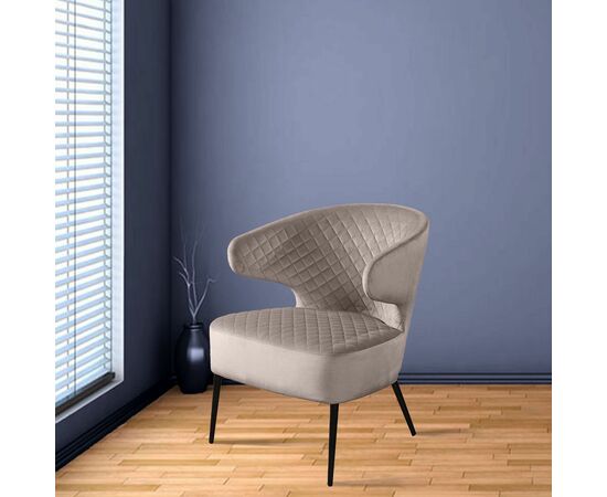 Кресло Richard ромб, бархат пепельно-бежевый 25, изображение 5 | Интернет магазин мебели и декора LifeDekor