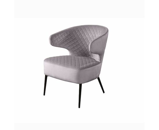 Кресло Richard ромб, бархат светло-серый 26 | Интернет магазин мебели и декора LifeDekor