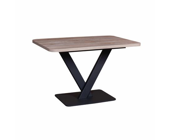 Стол Chester раздвижной  (120+40) дуб эндгрейн, опоры черные, изображение 2 | Интернет магазин мебели и декора LifeDekor