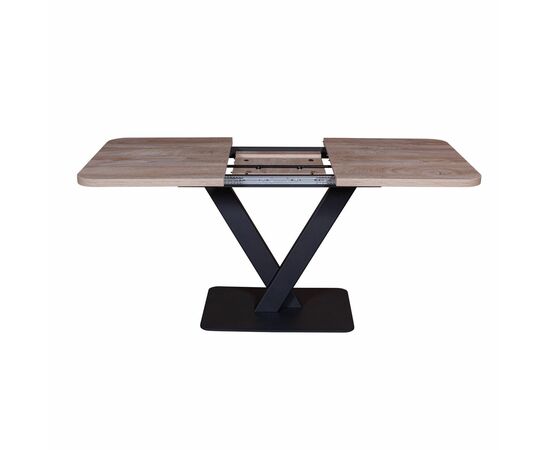 Стол Chester раздвижной  (120+40) дуб эндгрейн, опоры черные, изображение 4 | Интернет магазин мебели и декора LifeDekor