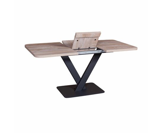 Стол Chester раздвижной  (120+40) дуб эндгрейн, опоры черные, изображение 6 | Интернет магазин мебели и декора LifeDekor