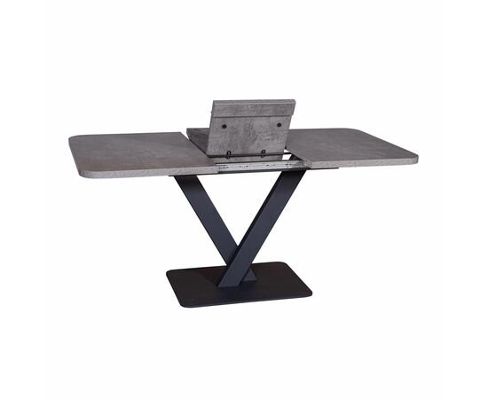 Стол Chester раздвижной  (120+40) камень темный, опоры черные, изображение 7 | Интернет магазин мебели и декора LifeDekor