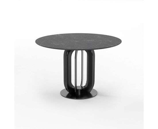 Стол круглый Capri 100, керамика черная | Интернет магазин мебели и декора LifeDekor