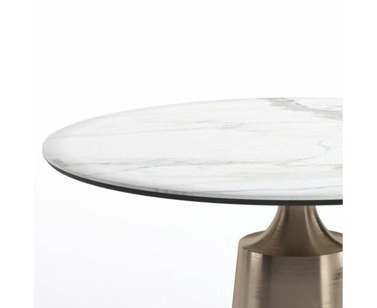 Стол круглый Yoda 100, керамика белая, изображение 2 | Интернет магазин мебели и декора LifeDekor