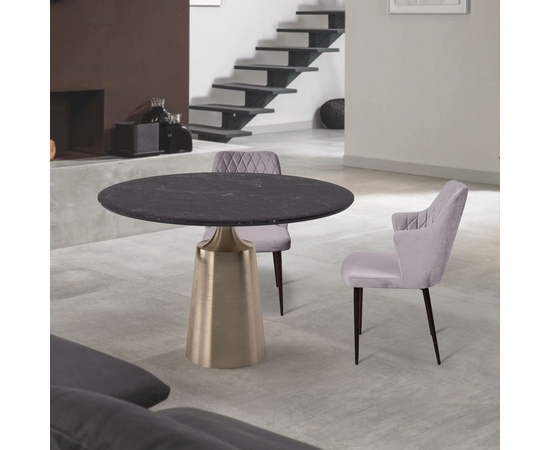 Стол круглый Yoda 100, керамика черная, изображение 4 | Интернет магазин мебели и декора LifeDekor