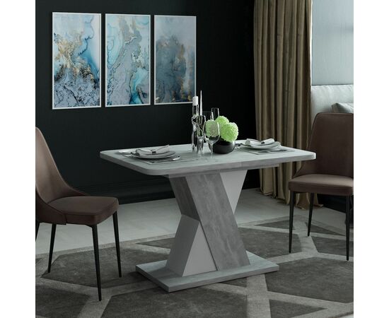 Стол раскладной Bruno (120+40) цемент светлый/белый бриллиант, изображение 5 | Интернет магазин мебели и декора LifeDekor