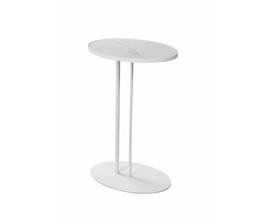 Журнальный столик Stone овальный 015, белый, изображение 2 | Интернет магазин мебели и декора LifeDekor