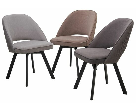 Стул DUNA, цвет B22 Серый, велюр / черный каркас, поворот.360 град. М-City, изображение 6 | Интернет магазин мебели и декора LifeDekor