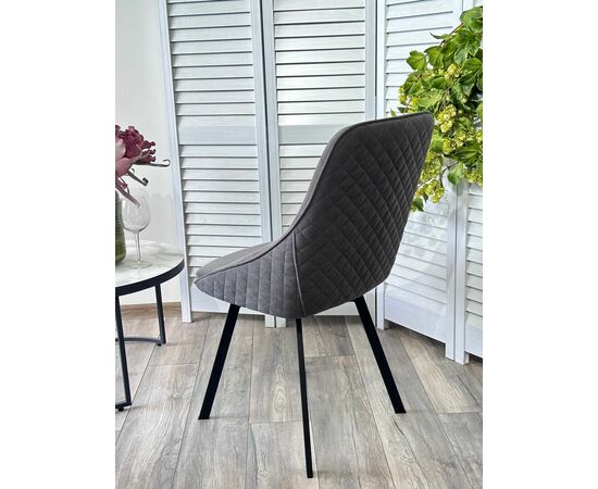 Стул CASA, цвет B28 Темно-серый, велюр / черный каркас, поворот.360 град. М-City, изображение 4 | Интернет магазин мебели и декора LifeDekor