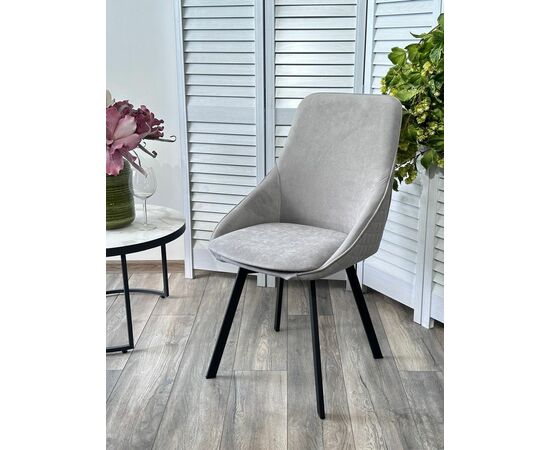 Стул CASA, цвет B22 Серый, велюр / черный каркас, поворот.360 град. М-City, изображение 3 | Интернет магазин мебели и декора LifeDekor