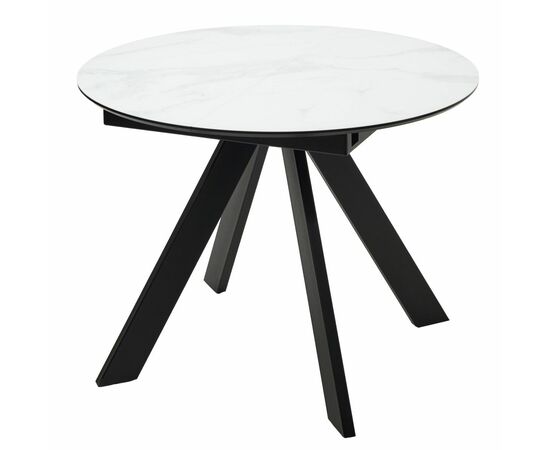 Стол БОНЖУР 100 БЕЛЫЙ МРАМОР, черная шагрень, стекло / ЧЕРНЫЙ каркас М-City, изображение 12 | Интернет магазин мебели и декора LifeDekor