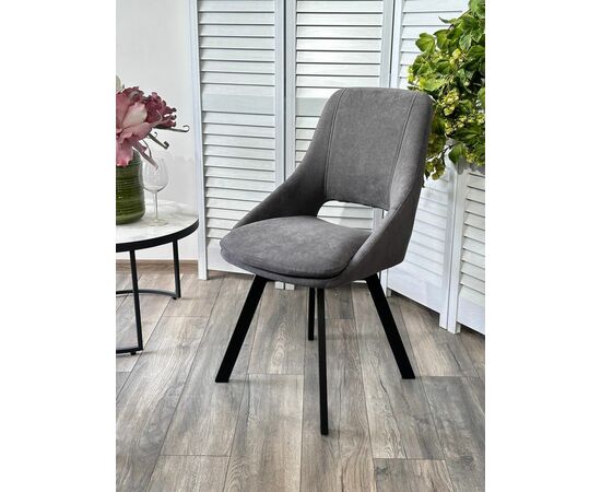 Стул ASP, цвет B28 Темно-серый, велюр / черный каркас, поворот.360 град. М-City, изображение 2 | Интернет магазин мебели и декора LifeDekor