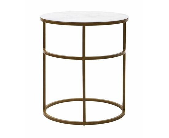 Журнальный столик Френсис Белый мрамор, стекло/ золотой каркас M-city, изображение 5 | Интернет магазин мебели и декора LifeDekor