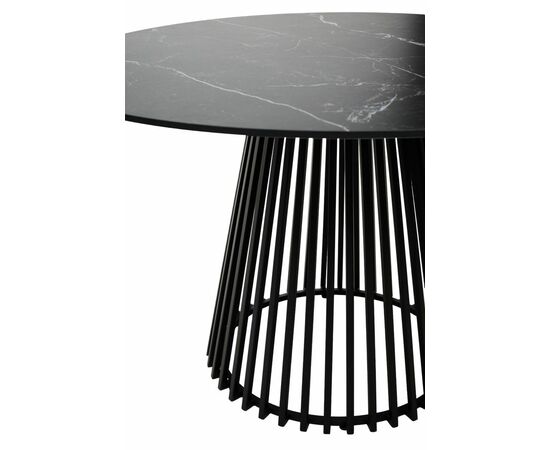 Стол TERNI 120 MATT BLACK MARBLE SINTERED STONE Черный мрамор матовый, керамика/Черный каркас М-City, изображение 5 | Интернет магазин мебели и декора LifeDekor