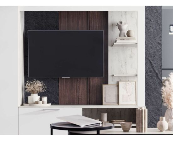 Стенка «Невада», МДФ Софт вайт/ Дуб Крафт белый, изображение 4 | Интернет магазин мебели и декора LifeDekor