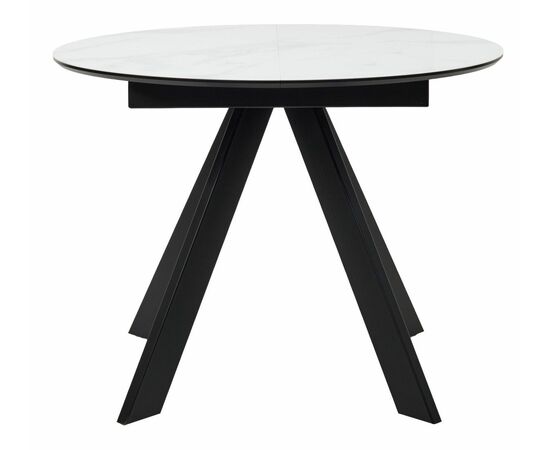 Стол БОНЖУР 100 БЕЛЫЙ МРАМОР, черная шагрень, стекло / ЧЕРНЫЙ каркас М-City, изображение 13 | Интернет магазин мебели и декора LifeDekor