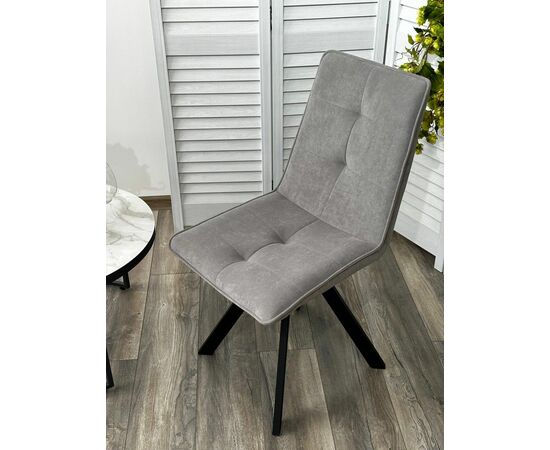 Стул BRONX, цвет B22 Серый, велюр / черный каркас, поворот.360 град. М-City, изображение 3 | Интернет магазин мебели и декора LifeDekor