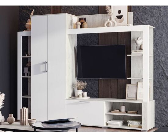 Стенка «Невада», МДФ Софт вайт/ Дуб Крафт белый | Интернет магазин мебели и декора LifeDekor