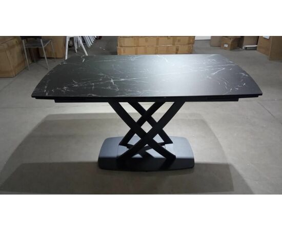 Стол FOGGIA 140 KL-116 Черный мрамор матовый, итальянская керамика/ черный каркас М-City, изображение 2 | Интернет магазин мебели и декора LifeDekor