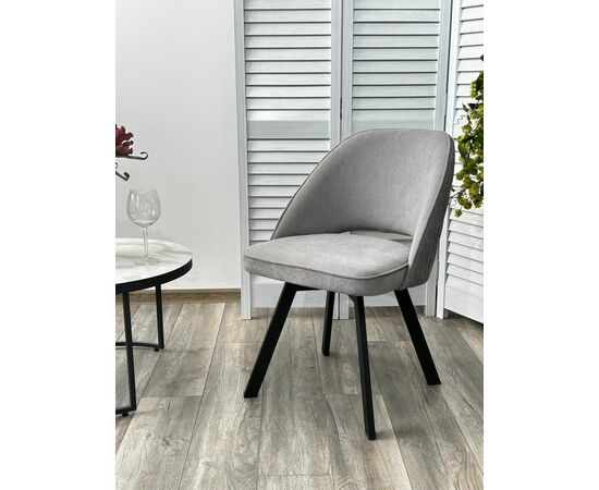 Стул DUNA, цвет B22 Серый, велюр / черный каркас, поворот.360 град. М-City, изображение 4 | Интернет магазин мебели и декора LifeDekor