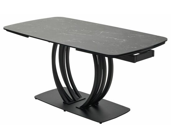 Стол MATERA 160 NERO KL-116 Черный мрамор матовый, итальянская керамика/ черный каркас М-City, изображение 12 | Интернет магазин мебели и декора LifeDekor