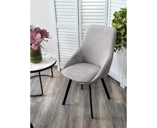 Стул CASA, цвет B22 Серый, велюр / черный каркас, поворот.360 град. М-City, изображение 4 | Интернет магазин мебели и декора LifeDekor