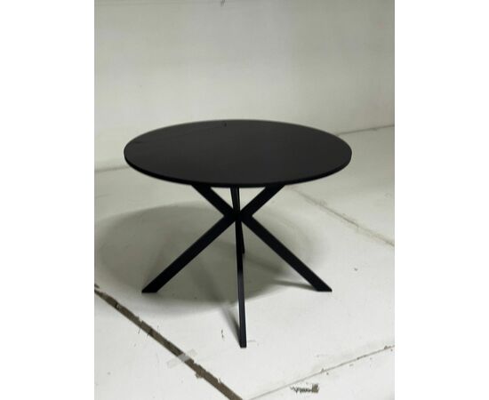 Стол ВЕГА D100 Черный, стекло/ черный каркас М-City, изображение 2 | Интернет магазин мебели и декора LifeDekor