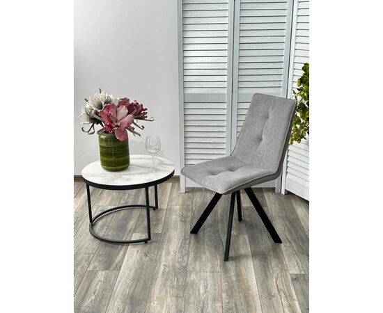 Стул BRONX, цвет B22 Серый, велюр / черный каркас, поворот.360 град. М-City, изображение 4 | Интернет магазин мебели и декора LifeDekor