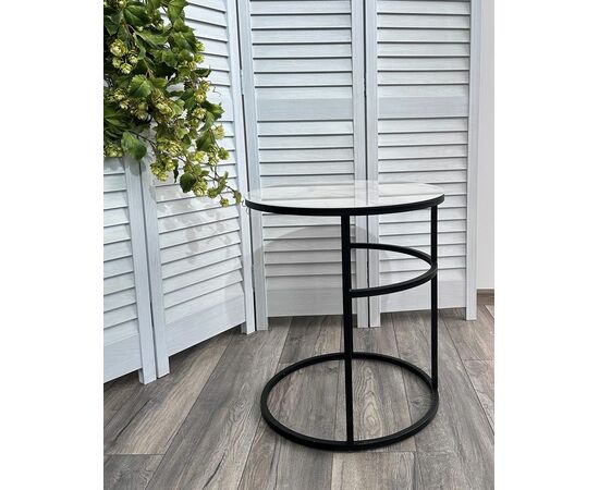 Журнальный столик Френсис Белый мрамор, стекло/ черный M-city, изображение 3 | Интернет магазин мебели и декора LifeDekor