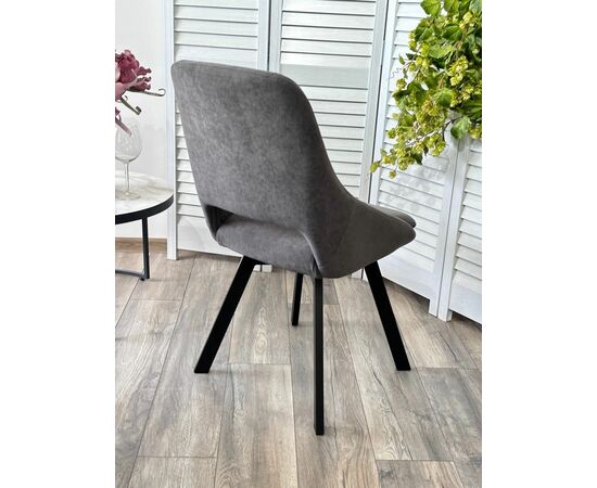 Стул ASP, цвет B28 Темно-серый, велюр / черный каркас, поворот.360 град. М-City, изображение 6 | Интернет магазин мебели и декора LifeDekor