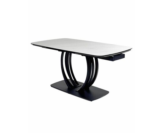Стол MATERA 160 MARBLES KL-99 Белый мрамор матовый, итальянская керамика/ черный каркас М-City, изображение 2 | Интернет магазин мебели и декора LifeDekor