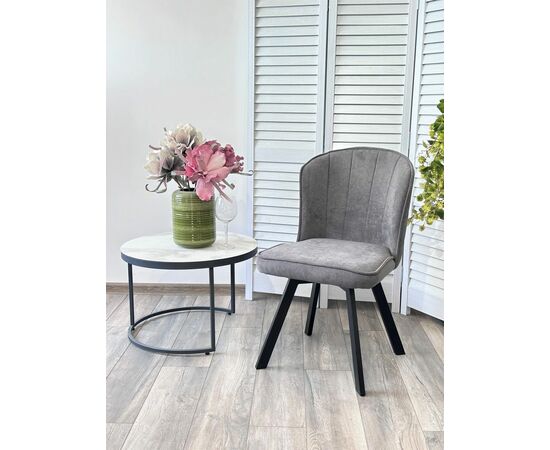 Стул MODE, цвет B28 Темно-серый, велюр / черный каркас, поворот.360 град. М-City, изображение 4 | Интернет магазин мебели и декора LifeDekor