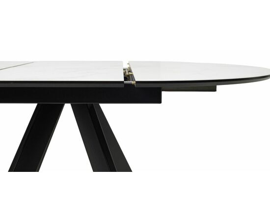 Стол БОНЖУР 100 БЕЛЫЙ МРАМОР, черная шагрень, стекло / ЧЕРНЫЙ каркас М-City, изображение 7 | Интернет магазин мебели и декора LifeDekor