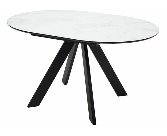 Стол БОНЖУР 100 БЕЛЫЙ МРАМОР, черная шагрень, стекло / ЧЕРНЫЙ каркас М-City, изображение 8 | Интернет магазин мебели и декора LifeDekor