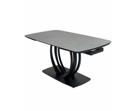 Стол MATERA 160 KL-136 Серый мрамор матовый, итальянская керамика/ черный каркас М-City, изображение 3 | Интернет магазин мебели и декора LifeDekor