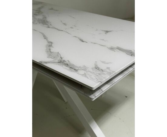 Стол Кентукки 3 БЕЛЫЙ МРАМОР, стекло / БЕЛЫЙ, М-City, изображение 3 | Интернет магазин мебели и декора LifeDekor