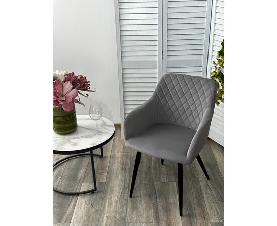 Стул BRANDY 505-35 Серый, велюр "беспальчиковый" / черный каркас, М-City, изображение 3 | Интернет магазин мебели и декора LifeDekor